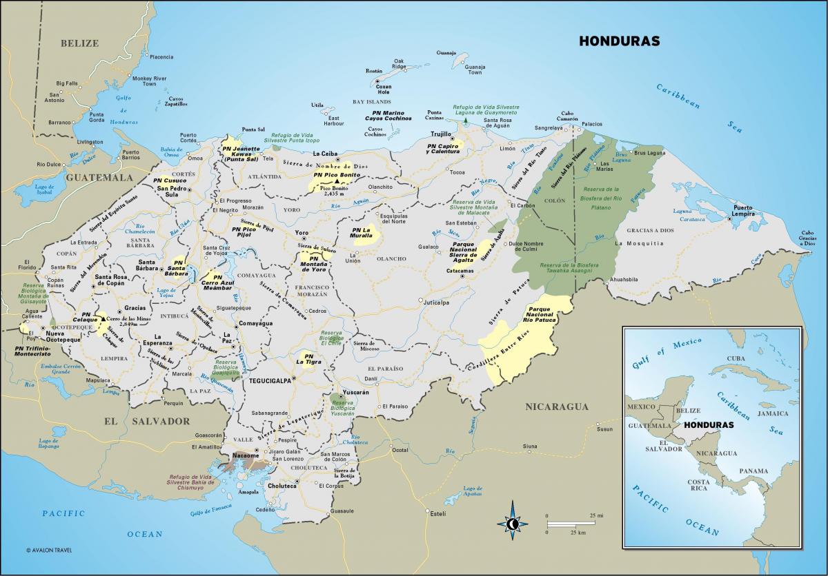 карта Гондурасу 