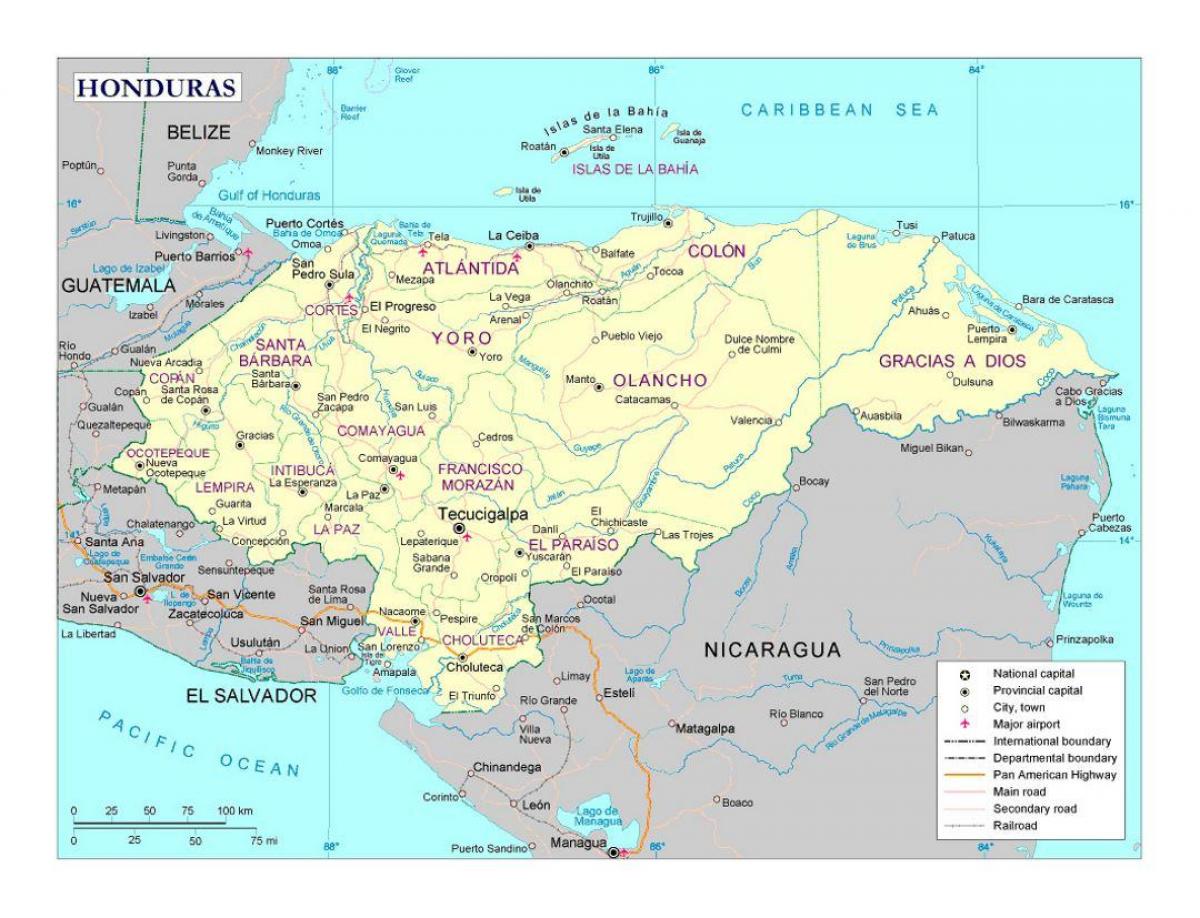 детальна карта Гондурасу