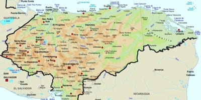 Карта Гондурасу і сусідніх країн