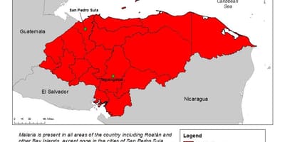 Карта Гондурасу з малярією