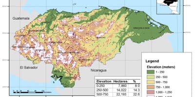 Карта Гондурасу висоті