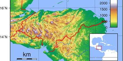 Карта топографічна Гондурасу
