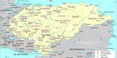 Карта політична карта Гондурасу